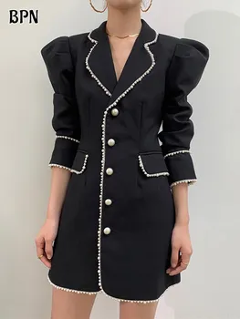 Женское повседневное пальто с лацканами и длинным рукавом, Однобортные Приталенные корейские куртки, женская модная осенняя одежда, Новинка