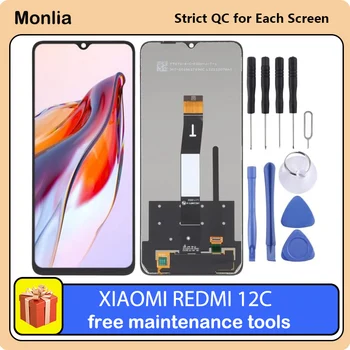 Запасные части для мобильных телефонов ЖК-экран IPS ЖК-экран для Xiaomi Redmi 12C с цифровым преобразователем сенсорного дисплея в полной сборке