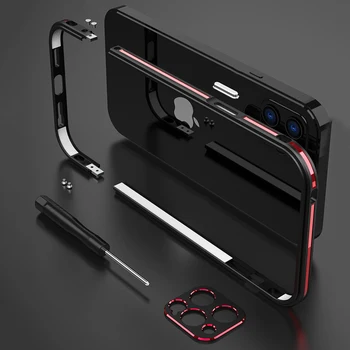 Защита Объектива камеры Соответствующих Цветов + Боковой Бампер Для iPhone 14 13 12 11 Pro Max mini Plus, Алюминиевая Металлическая Крышка, Защита Рамки