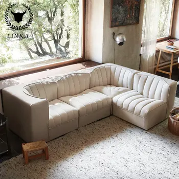 Итальянский Диван из легкой ткани/Бесплатные Модульные блоки Комбинированные Комплекты Мебели для гостиной Бархатный диван