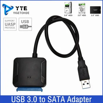 Кабель USB 3.0-SATA 3, адаптер Sata-USB, кабели для преобразования, поддержка 2,5 /3,5-дюймового внешнего SSD-накопителя, адаптер для подключения жесткого диска, посадка