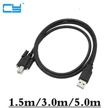 кабель для подключения даты USB 2.0 A от мужчины к мужчине B длиной 3 м 5 м с отверстиями для винтов Разъем для принтера Коробка жесткого диска Сканер Линия промышленной камеры