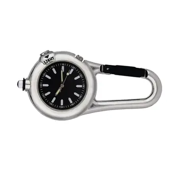 Карманные часы с мини-карабином, рюкзачные часы Унисекс, Светящиеся альпинистские часы для спорта на открытом воздухе, Офисное снаряжение для пеших прогулок