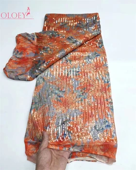 Классическая Модная Французская Сетка С вышивкой Пайетками Кружевная Ткань в Африканском Нигерийском стиле Кружевная ткань Для Свадебного платья