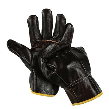 Кожаные защитные рабочие перчатки, садовые перчатки, мягкий верхний слой из воловьей кожи, рабочие перчатки для механиков, строительные перчатки для водителей