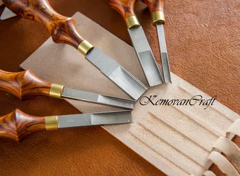 Кожаный широкий нож Cocobolo с лезвием от 4 до 12 мм от KemovanCraft