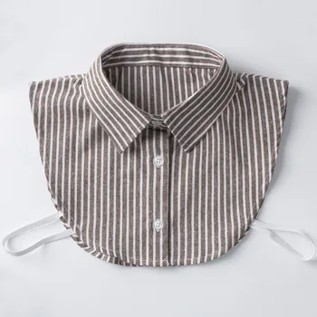Корейская версия полосатой блузки с поддельным воротником, поддельный воротник, универсальный воротник рубашки, декоративный свитер, поддельный воротник