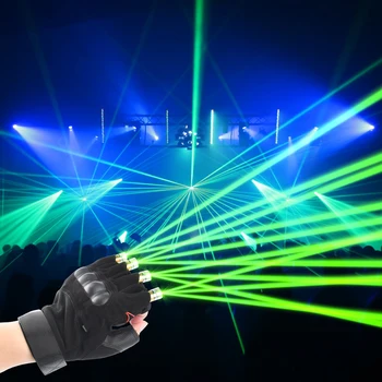 Красно-Зеленые Лазерные Перчатки Novetly Перезаряжаемые Лазерные танцевальные сценические светодиодные перчатки Сценический световой эффект Для домашнего DJ Club Party Show