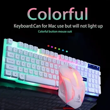 Красочный набор клавиатуры и мыши с подсветкой - ваш опыт работы за компьютером! Клавиатура с подсветкой, захватывающее ощущение и эргономичный дизайн