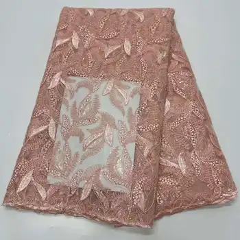 Кружевные ткани из Нигерийского Тюля 2023, Высококачественное Сетчатое Кружево С блестками, Африканская Кружевная ткань, Французская Кружевная ткань Для вечернего Шитья