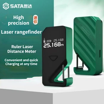 Лазерный дальномер SATA, Мини-Портативная Электронная Линейка, Лазерный Дальномер, OLED-экран, Двойные Лазерные Высокоточные Измерительные инструменты