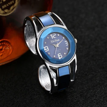 Лидер продаж, Женские часы-браслет Xinhua, Люксовый бренд, Кварцевые наручные часы с циферблатом из нержавеющей стали, Женские часы