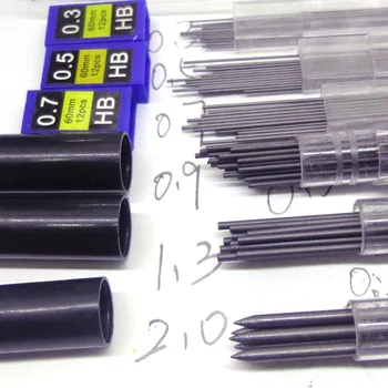Механический Грифель для карандашей 0,3 0,5 0,7 0,9 1,3 2,0 Hb 2B 12 Цветная Заправка для Пластикового Металлического Пресса Автоматический Карандаш Для рисования