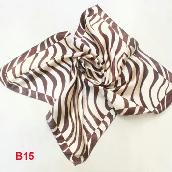 Модные Женские шарфы, шелковый шарф, платки, Роскошный Шарф, шейный платок, 50 см, дизайнерский шарф, коричневые полосы в виде зебры B015