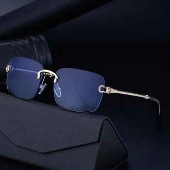 Модные Новые Винтажные солнцезащитные очки без оправы прямоугольных безрамных градиентных оттенков UV400, Летние солнцезащитные очки для путешествий для женщин, очки