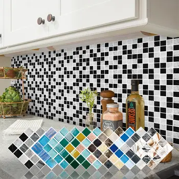 Мозаичные обои, термостойкая паста, самоклеящиеся обои, водонепроницаемые наклейки на стену для ванной, кухни, домашнего декора