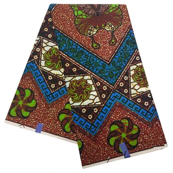 Настоящая восковая Африканская Нигерийская ткань с восковым принтом Анкары, Африканская ткань с бабочкой для платьев