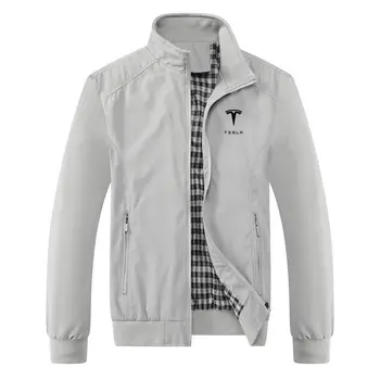 Новая Весенне-осенняя куртка Tesla с воротником-стойкой для среднего возраста, Повседневное Большое Свободное мужское пальто, рабочая одежда