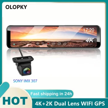 Новая камера-регистратор переднего автомобильного зеркала SONY 4K и камера заднего вида SONY 2K GPS WIFI, автозеркало, видеорегистратор с датчиком ночного видения