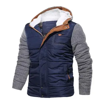 Новая мужская повседневная свободная и утолщенная ветрозащитная бейсбольная куртка, мужская куртка, зимняя куртка с хлопковой подкладкой, утепленная парка с капюшоном