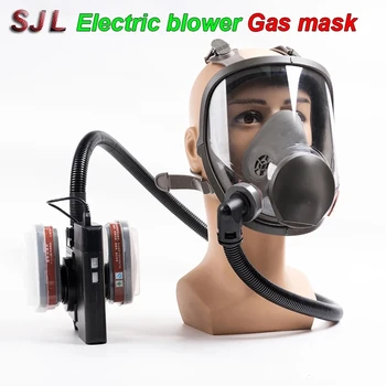 Новая электрическая воздуходувная дыхательная маска небольшого объема высокой мощности, универсальная защитная маска с несколькими фильтрами, окрашенный противогаз