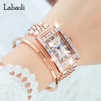 Новые роскошные женские кварцевые часы для женщин, часы из розового золота, женские наручные часы Relogio Feminino