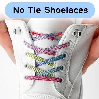 Новые эластичные фиксирующие шнурки ярких цветов, шнурки для обуви без галстука, Кроссовки, быстрые безопасные шнурки на плоской подошве, детские и взрослые ленивые шнурки Унисекс