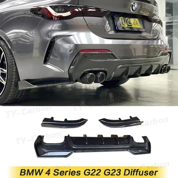 Новый G22 G23 3 шт. Задний Диффузор Из Углеродного Волокна, Бампер, Сплиттер для Губ, Спойлер Для BMW 4 Серии G22 G23 M440i MT, Тюнинг автомобиля 2020+