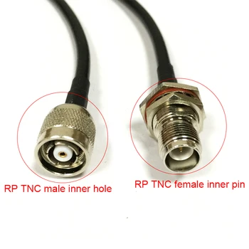 Обратный внутренний штырь RP TNC к RP TNC-штекеру С разъемом Кабель-адаптер в сборе RG58 50 см/100 см/200 см Оптом