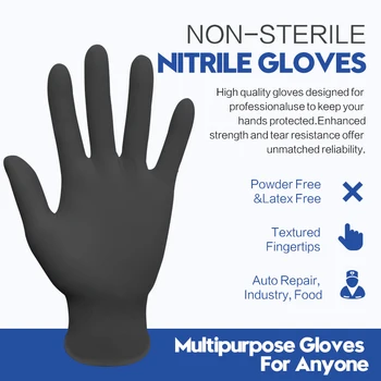Одноразовые нитриловые перчатки GMG 20/50 шт., Пищевые Чистящие Моющие Маслостойкие, Водонепроницаемые, Не вызывающие аллергии, защитные нитриловые перчатки