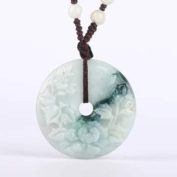 Ожерелье с натуральным Изумрудным цветком Koraba Blooms с подвеской на Удачу Из жадеита Класса А, Ожерелье из Нефритовых Бусин с подвеской Love