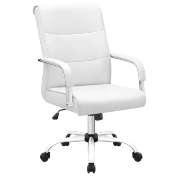 Офисный стол с высокой спинкой, стул для конференций из искусственной кожи, мягкий, удобный и прочный, 24,00x24,00x48,30 дюймов