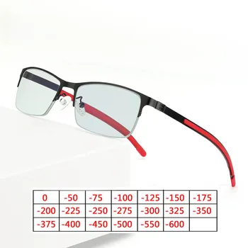 Очки для близорукости с защитой от синего света, оправа для женщин и Мужчин, Металлические студенческие очки с отделкой для близорукости -0,5 -1 -1,5 -2 -2,5 -3 -3,5 до -6