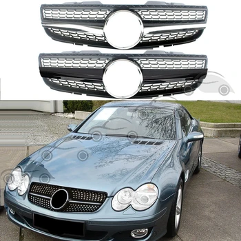 Передняя Гоночная Решетка Для Подтяжки Лица, Верхняя Крышка Решетки Радиатора Mercedes-Benz SL-Class R230 SL500 SL550 SL600 2007-2009 Diamond