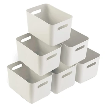 Пластиковые ящики для хранения, Офисные корзины для хранения в ванной комнате, на кухне (6 упаковок)