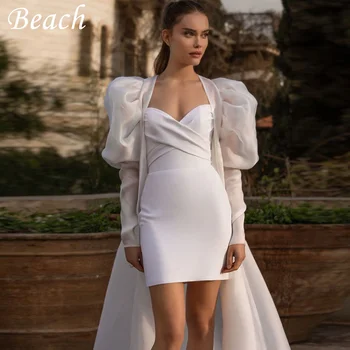 Пляжное Белое свадебное платье из двух частей Для женщин 2023, Русалка, Простое Свадебное платье Robe De Mariee