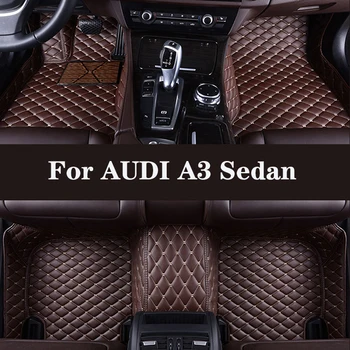 Полностью объемный Изготовленный на заказ Кожаный автомобильный коврик для AUDI A3 Седан 2013-2019 (модельный год) Автозапчасти для салона автомобиля