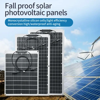 Полугибкая солнечная панель 25 Вт, фотоэлектрическая панель, бытовая портативная уличная система питания на колесах, двойной USB