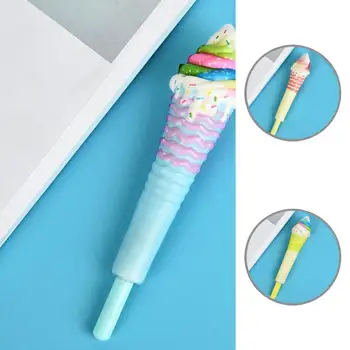 Портативная ручка с нежной текстурой в форме мультяшного мороженого для школы