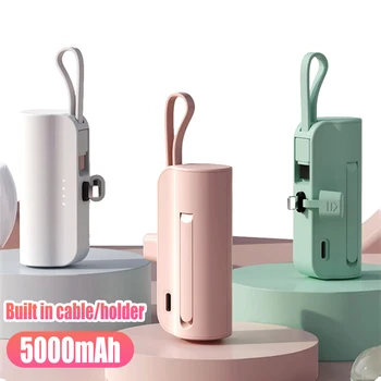 Портативный банк питания 5000 мАч Мини быстрое зарядное устройство Внешний милый запасной вспомогательный аккумулятор Capsule Energy Для iPhone 14 Xiaomi huawei