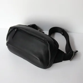 Поясная сумка AETOO, молодежная, для деловых поездок, через плечо, мужской нагрудный маленький рюкзак из воловьей кожи, повседневное, модное все