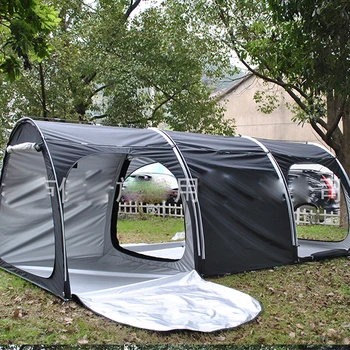 Прикрепляемая Пляжная Палатка Солнцезащитный Козырек на 4 человека, Защита от тепла и света, Солнцезащитный козырек UPF50 + UV, Простая Установка, Навес для Кемпинга
