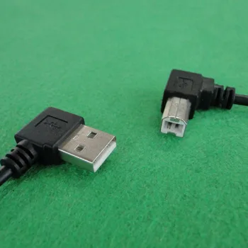 Разъем USB 2.0 для мужчин и правого локтя к разъему usb B для мужчин на 90 градусов с двойным разъемом для принтера, сканера, картриджа для жесткого диска cy