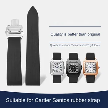 Резиновый ремешок для часов Замена Sandos Santos 100 Santos Series Толстый Прямой Силиконовый ремешок для часов 20/23/25 мм