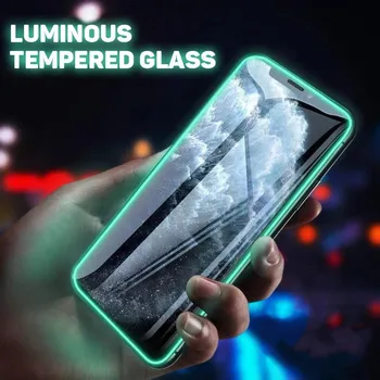 Светящиеся защитные пленки для iPhone 11 12 13 Pro Max Mini из Светящегося Закаленного Стекла для iPhone Xs MAX X XR 6 6s 7 8 Plus SE Glass