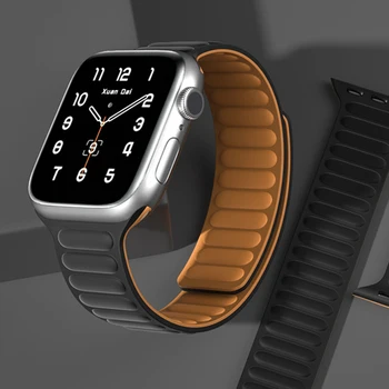 Силиконовый ремешок для Apple Watch band 45 мм 44 мм 49 мм 40 мм 41 мм Браслет с магнитной петлей correa iWatch series 5 3 se 6 7 8 ultra