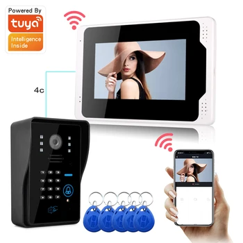 Система Видеодомофона TUYA 1080P Wireless Wifi, Видеодомофон, Дверная камера, Комплекты видеодомофонов для дома, виллы, квартиры