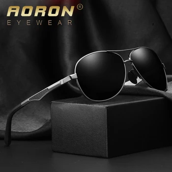 Солнцезащитные очки AORON Мужские Поляризованные Солнцезащитные очки С алюминиевой Оправой для ног UV400 Солнцезащитные Очки Classic Pilot Mirror Солнцезащитные очки Мужские