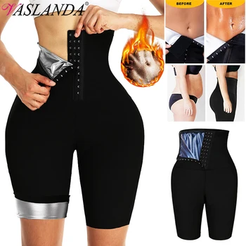 Спортивные штаны для сауны для женщин, термо-шорты с высокой талией, тренировочный тренажер для тела, Капри, корректирующая одежда для похудения
