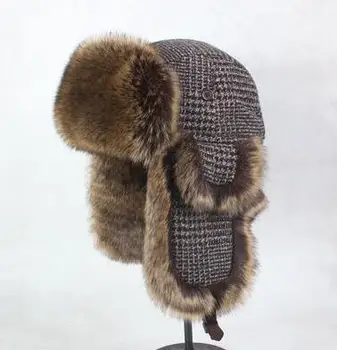 Супер теплая! Осенне-зимняя мужская женская утепленная теплая шерстяная вязаная шапка из искусственного меха, лыжная мотоциклетная летающая шапка, теплая кепка